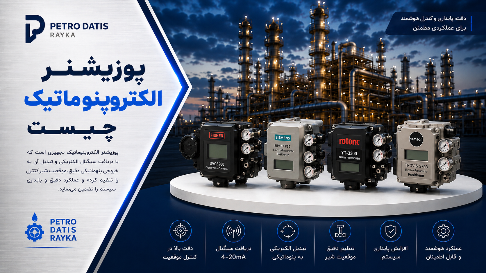 پوزیشنر الکتروپنوماتیک چیست؟ راهنمای جامع Electro-Pneumatic Positioner، نحوه عملکرد، اجزا و کاربردها