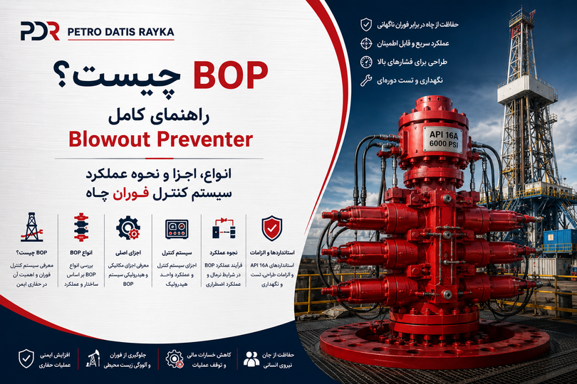 BOP چیست؟ راهنمای کامل Blowout Preventer، انواع، اجزا و نحوه عملکرد سیستم کنترل فوران چاه