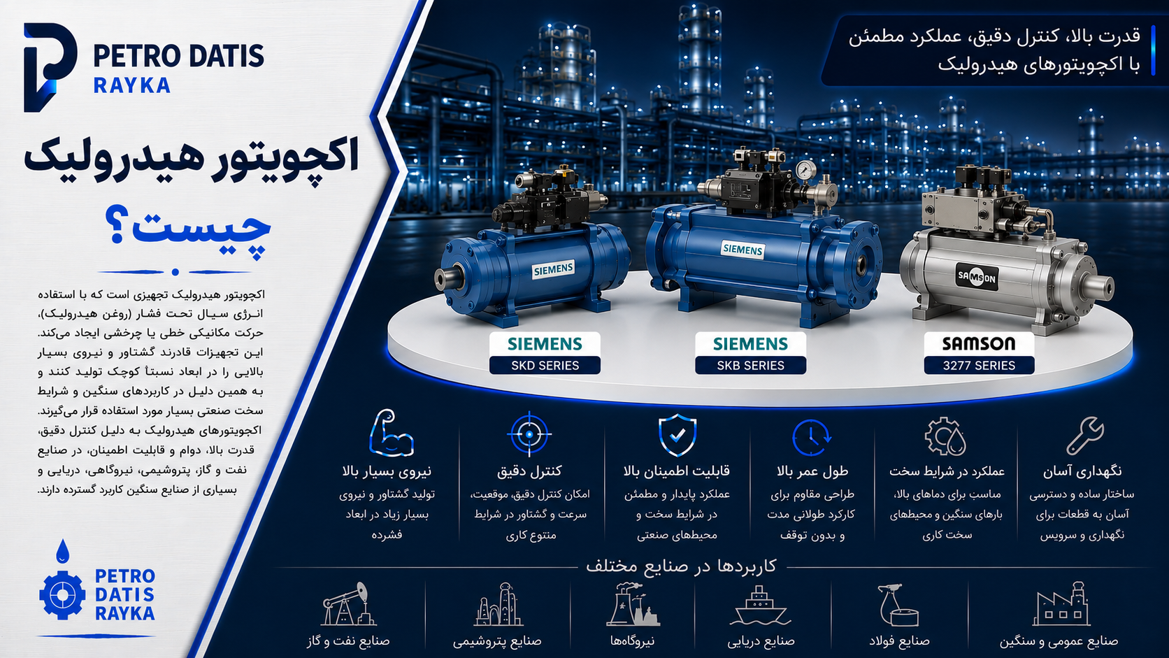 اکچویتور هیدرولیکی چیست؟ راهنمای کامل Hydraulic Actuator، نحوه عملکرد، انواع و کاربردها
