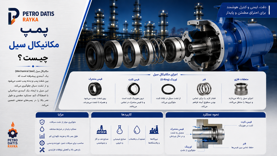 مکانیکال سیل پمپ چیست؟ اجزا، انواع، عملکرد و کاربرد Mechanical Seal