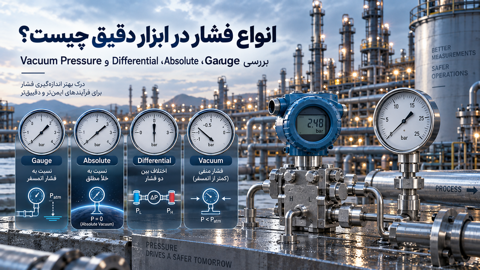 انواع فشار در ابزار دقیق چیست؟ بررسی Gauge، Absolute، Differential و Vacuum Pressure