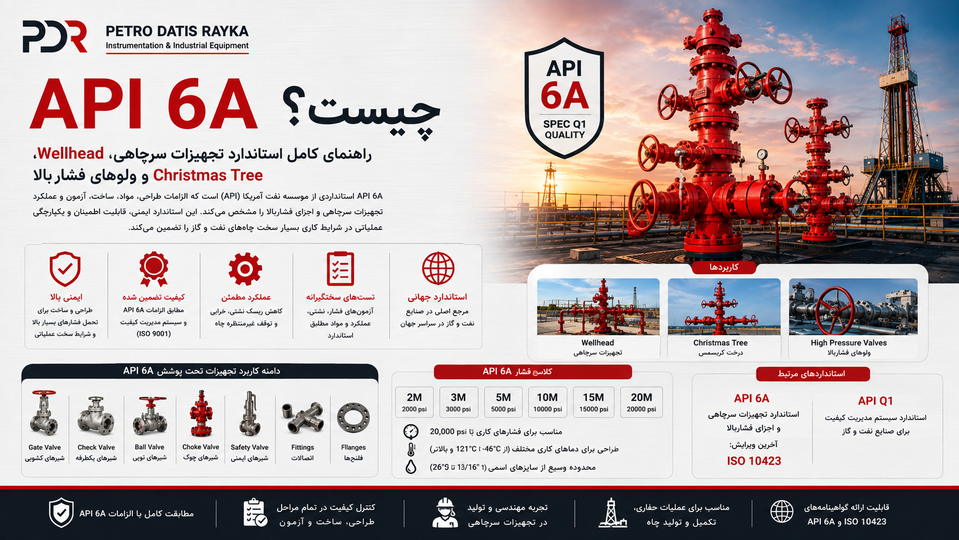 API 6A چیست؟ راهنمای کامل استاندارد تجهیزات سرچاهی، Wellhead، Christmas Tree و ولوهای فشاربالا