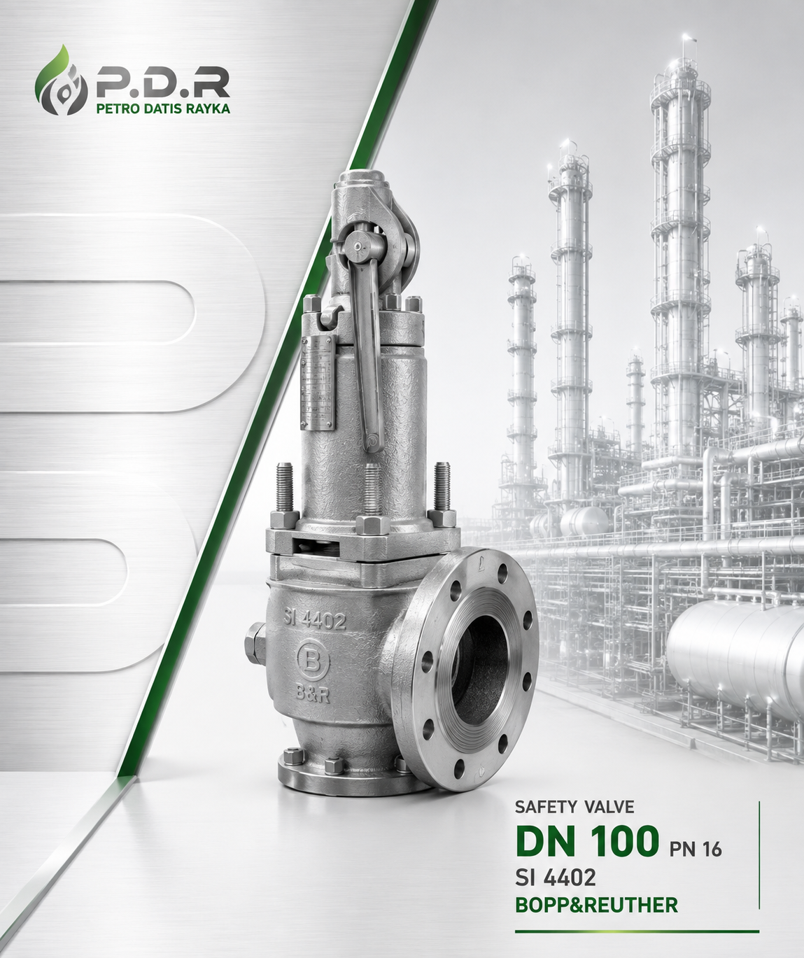شیر اطمینان 4 اینچ PN 16 مدل SI 4402 باپ اند رویتر