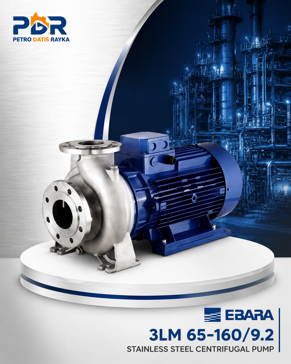 پمپ سانتریفیوژ EBARA مدل 3LM 65-160/9.2 استنلس استیل