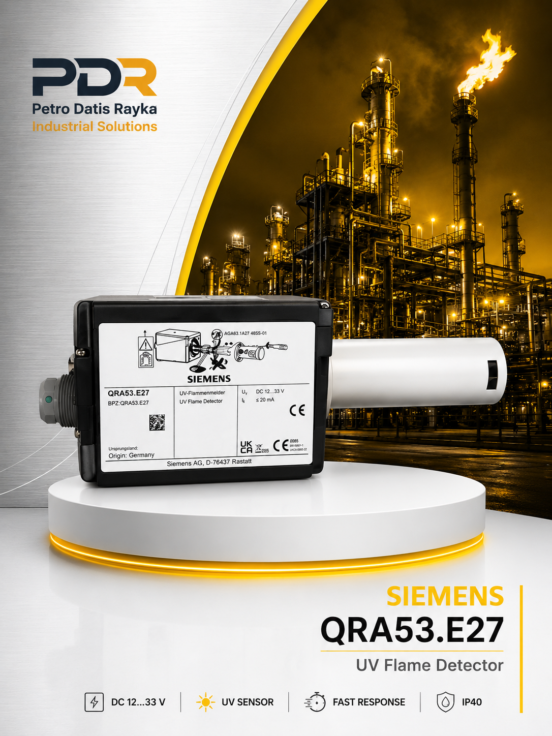 فتوسل (دتکتور شعله) UV زیمنس مدل QRA53.E27